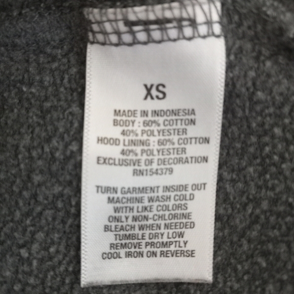 XS Aeropostale Flower Floral Grey Pullover Hoodie - Picture 8 of 9